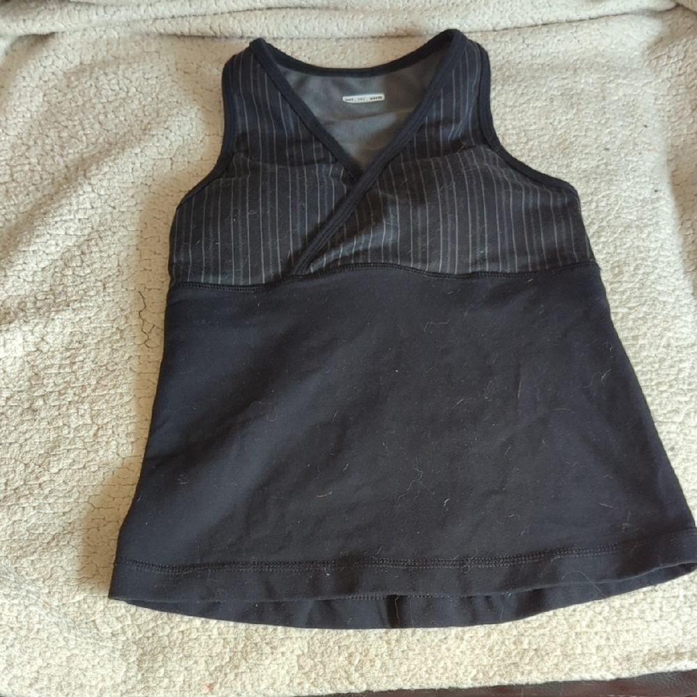 Lululemon Athletica Black Pinstripe Tank Top